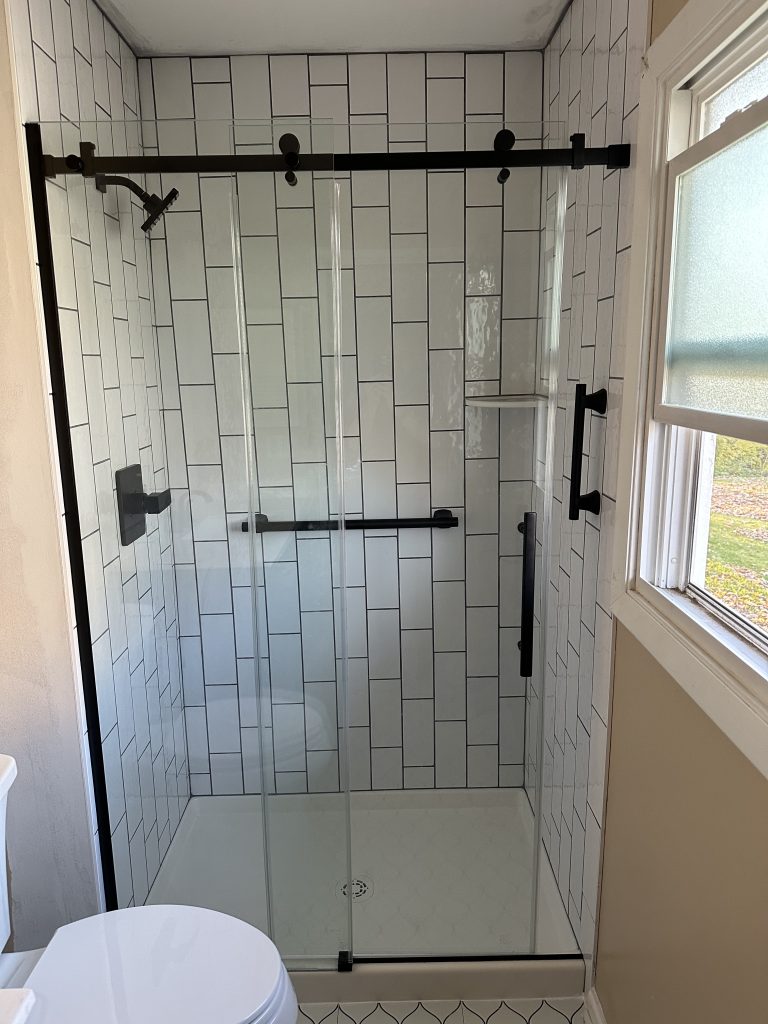 finishedbathroommatteblackshower hoffmannestates