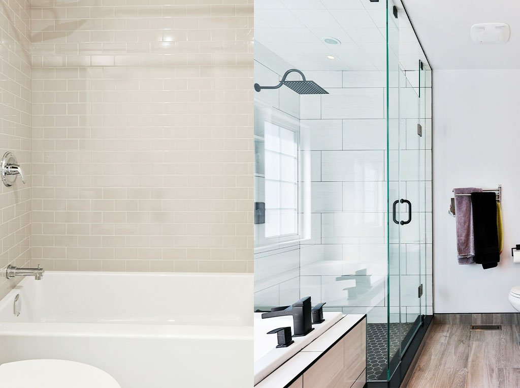 tub to shower vs full bathroom remodel
